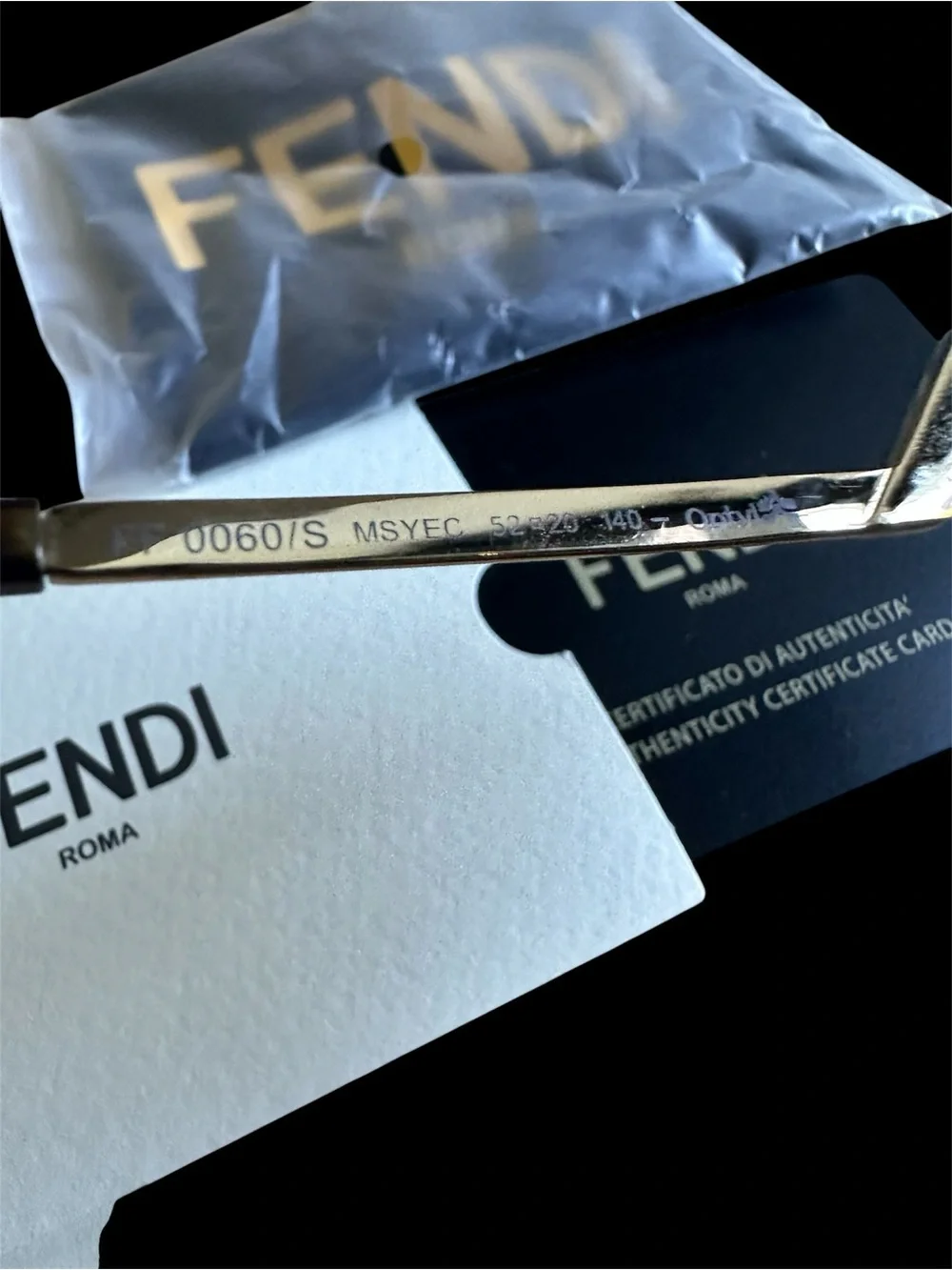 Fendi FF 0060/S Iridia Crystal Cat Eye Sunglasses Full Set Box Auth Card